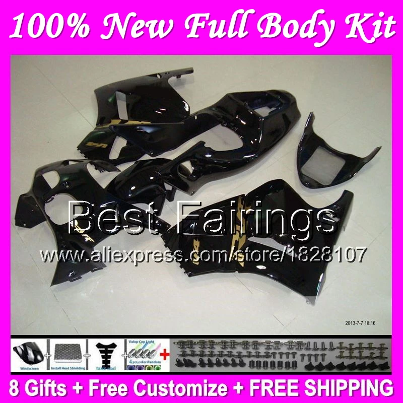 

Fairing For HONDA ALL Black VFR400R NC24 87-88 RVF400R 87 88 88 B123 VFR 400R Stock black RVF 400R 1987 V4 1988 +Decal