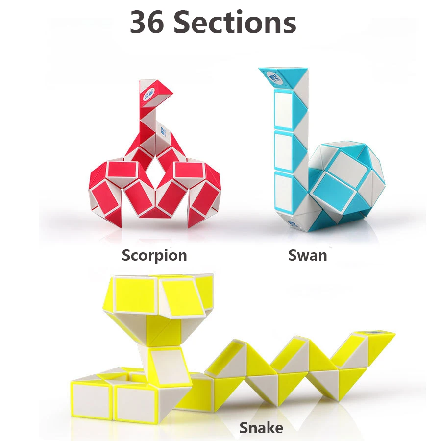 Colourful Magic Cube 72 Segments Speed Twist Snake Magic Cube Puzzle Sticker 