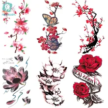 QC651-677 20X10cm Long Colorful tatuajes temporales tattoo sleeves Body Art flowers Series Temporary Flash Tatoos Sticker Taty