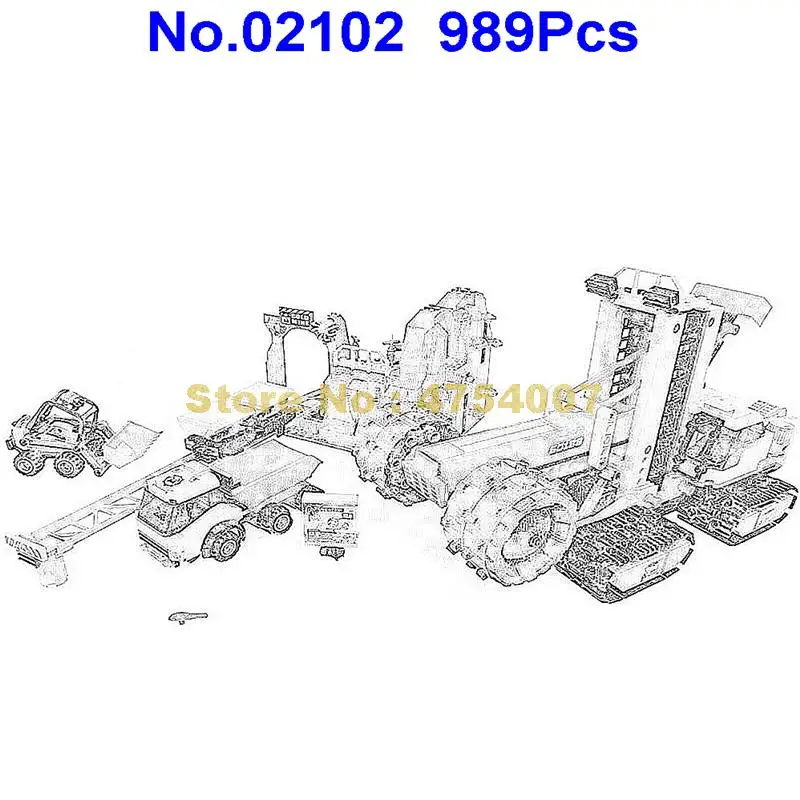 

989pcs city mining experts site 6 figures building blocks 60188 Toy