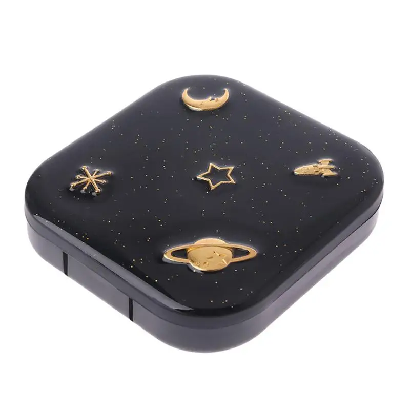 

Lovely Stars Moon Pattern Contact Lens Case Kit Fashion Portable Travel Contact Storage Mirror Containers Holder For Travel