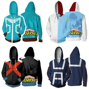 

My Hero Academia Boku no Hero Academia Cosplay Costumes Men Women Sweatshirt Fashion zipper Hoodie School Uniforms Jackets Coat
