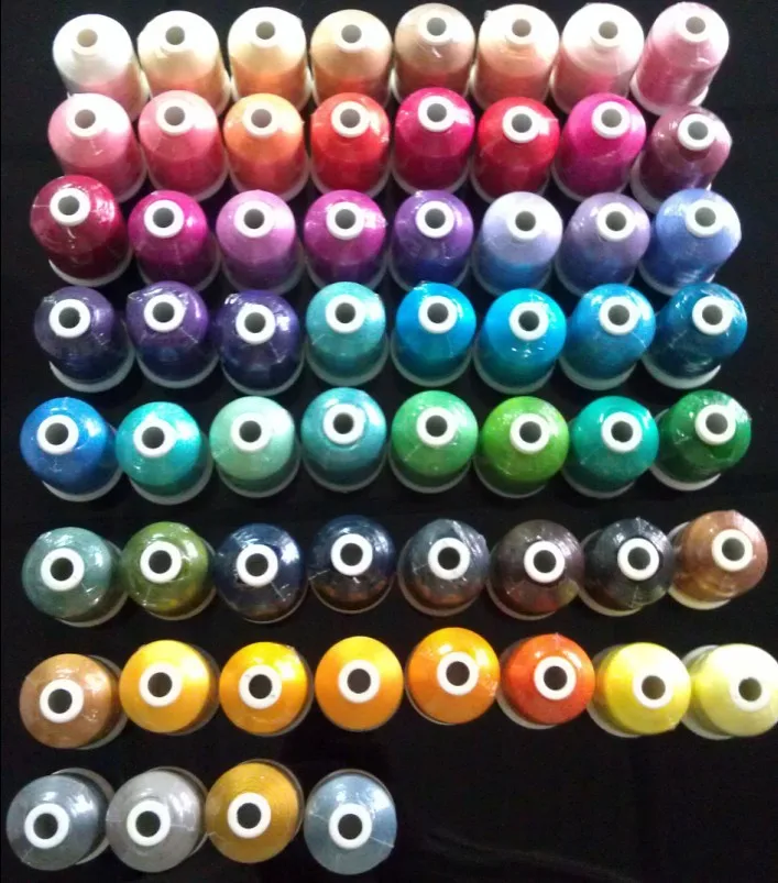 

60 Brother Colors Series Trilobal Polyester Machine Embroidery Thread Filament Ideal for Most Machine 1000m*60 Assorted Colors
