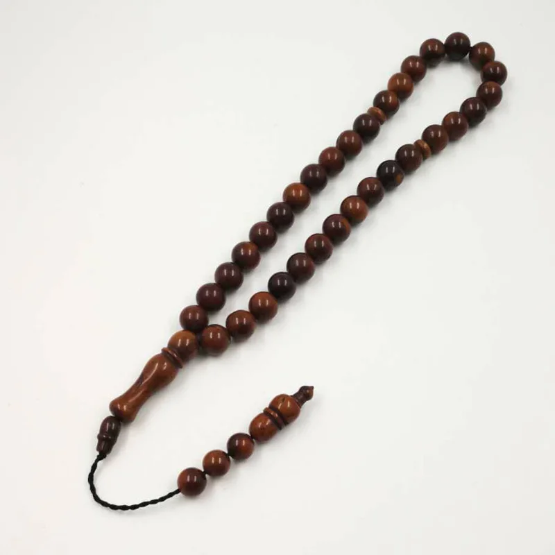 Натуральное дерево Кук Tasbih мужские Misbaha молитвенные бусы 33 Бусины 2 размера четки