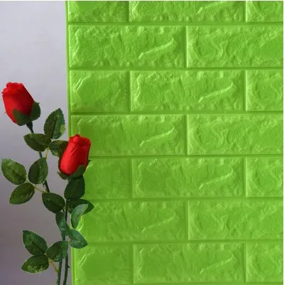 77x70 см DIY 3D кирпичная самоклеящаяся ПЭ пена Настенная Наклейка s домашний декор ванная комната Дети Гостиная Спальня наклейка обои белый - Цвет: green