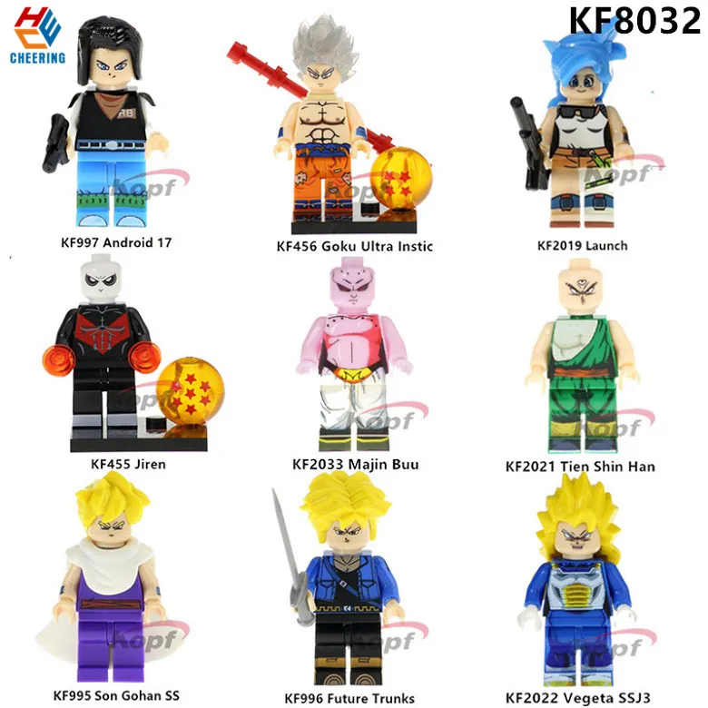 

Single Sale Building Blocks Son Goku SS Android17 Goku Ultra Instic Launch Jiren Figures Bricks Collection Toys For Kids KF8032