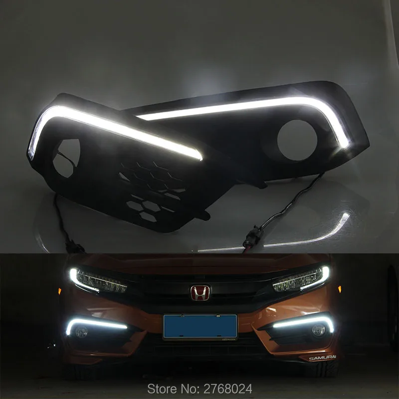 2pcs Car LED DRL daytime running light for Honda Civic 2016 with turn