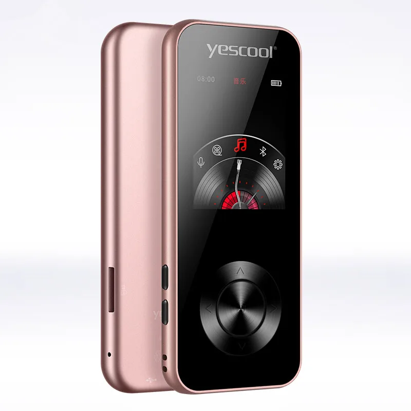 Yescool 1,8 дюймов металлический Спортивный MP3 плеер без потерь портативный walkman 8 Гб Встроенный динамик fm-радио электронная книга часы HIFI музыкальный плеер - Цвет: Розовый