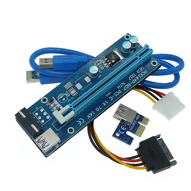 PCI E PCIE Express 1X To 16X With 4pin Extension Riser Card USB3.0 Adapter Cable 60cm For GPU Miner Riser|pcie pci express|pcie pcipci express |