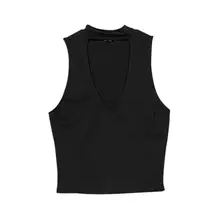 Детальный укороченный эластичный Топ Новая модная летняя черная облегающая сексуальная женская одежда новое поступление простой жилет