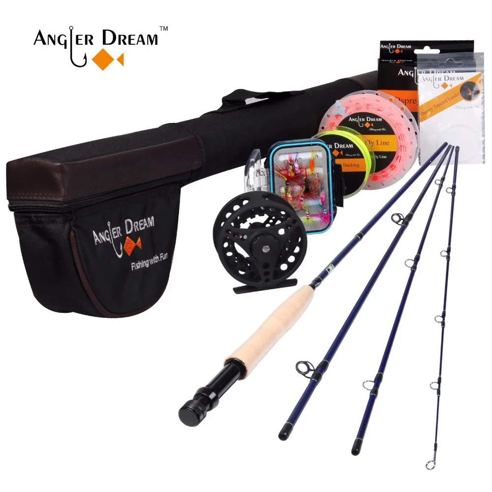 Angler Dream Fly рыболовные снасти 2,5 м 8'4'' 3WT спиннинги алюминиевая катушка для рыбалки с рыболовными приманками и линиями