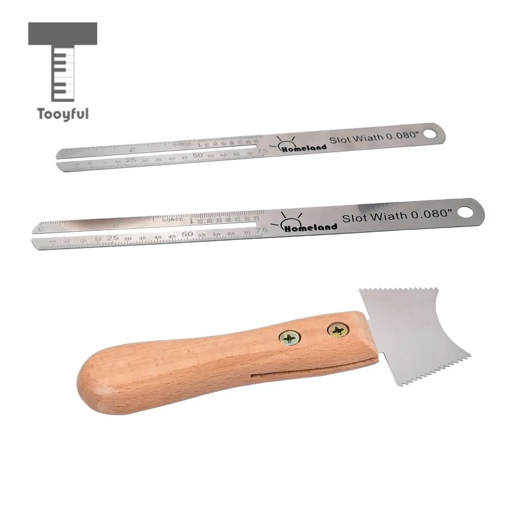 Tooyful Durable Stainless Steel Guitar Bass Ukulele Violin Fretboard Repair Tools Jagged Knife for Guitarist Luthier