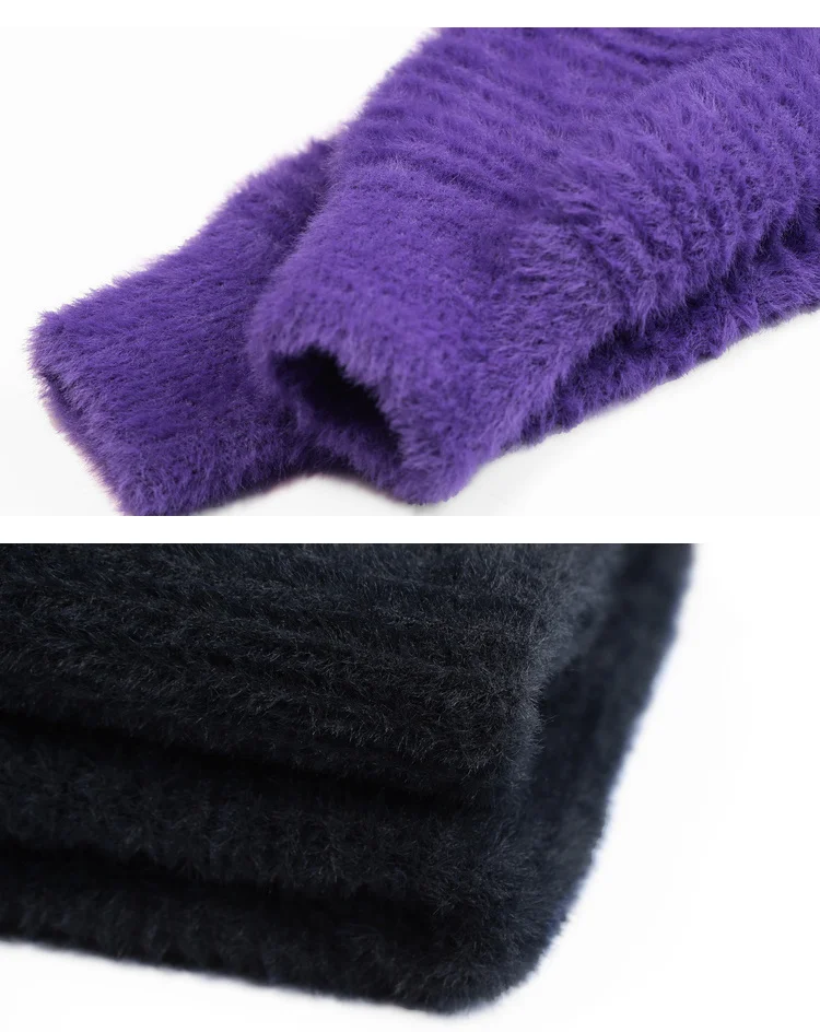 Samstree, однотонный минималистичный Стильный пуловер, женский свитер,, зимний, фиолетовый, с рукавом Бишоп, вязаный, чистый, Повседневный, для офиса, для девушек, топы