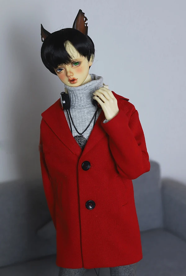 

BJD coat red woolen classic coat suitable for 1/4 1/3 BJD Uncle POPO68 SD17 SSDF ghost 2 doll accessories doll coat