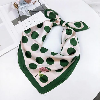 

Square Scarf Hair Tie Band For Business Party Women Elegant Small Vintage Skinny Retro Head Neck Silk Satin Scarf