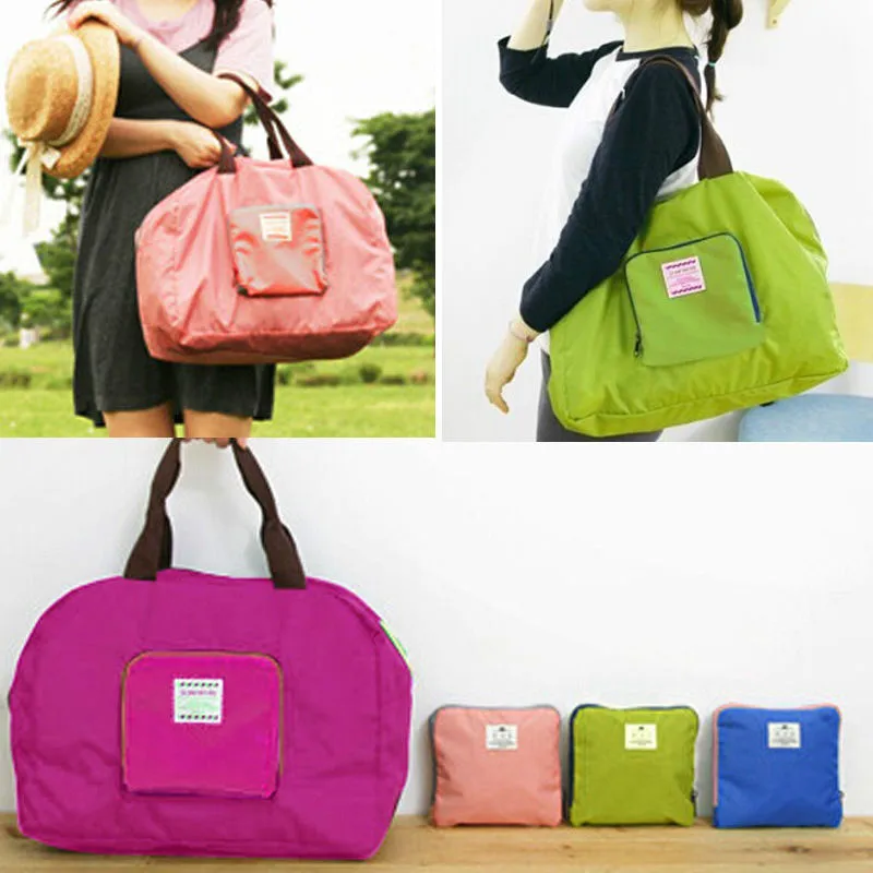 

Large Folding Tote Travel Storage Shoulder Bag Shopper Foldable Handbag
