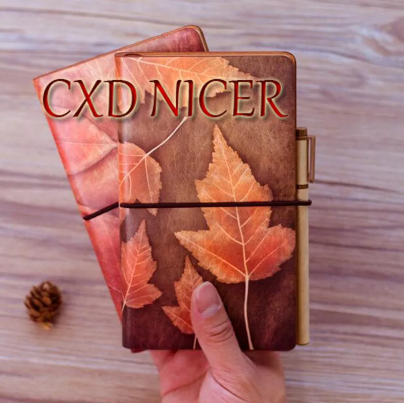 

Retro Horizontal Kraft Paper Notebook Pu Leather Wrap Strap Artistic Travel Pockets Paper Note Book Dd1356