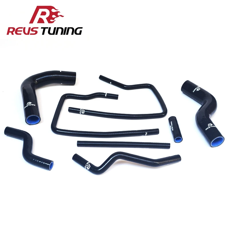 8PCS Black Car Radiator Silicone Hose Kit Silicone Coolant Hose For