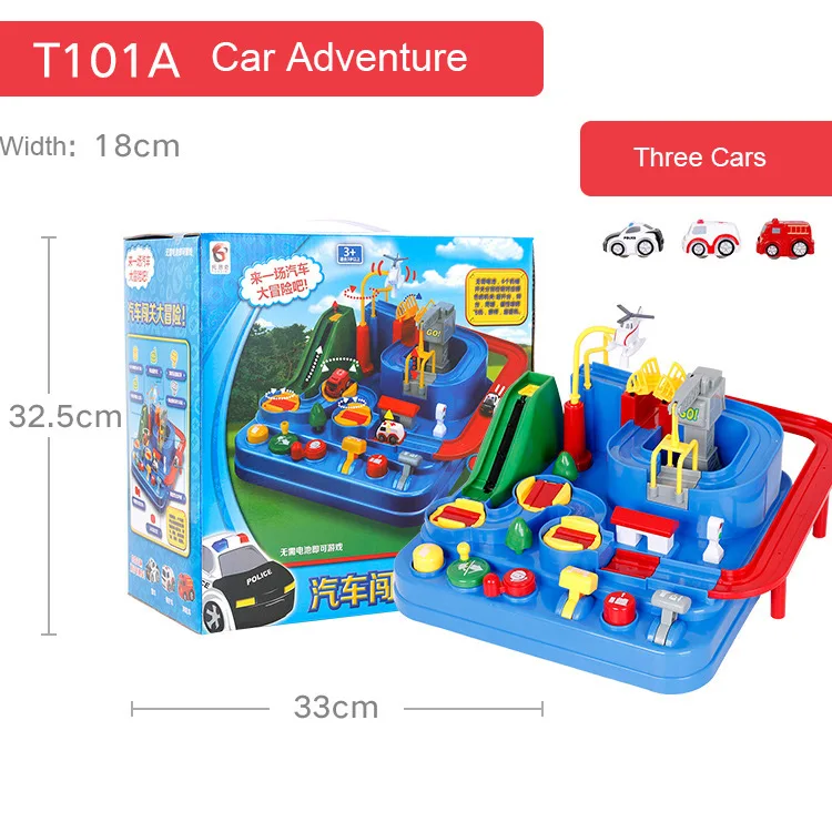 Children car big adventure fire truck ambulance track parking lot combination educational plastic toy boy gift - Цвет: Three cars