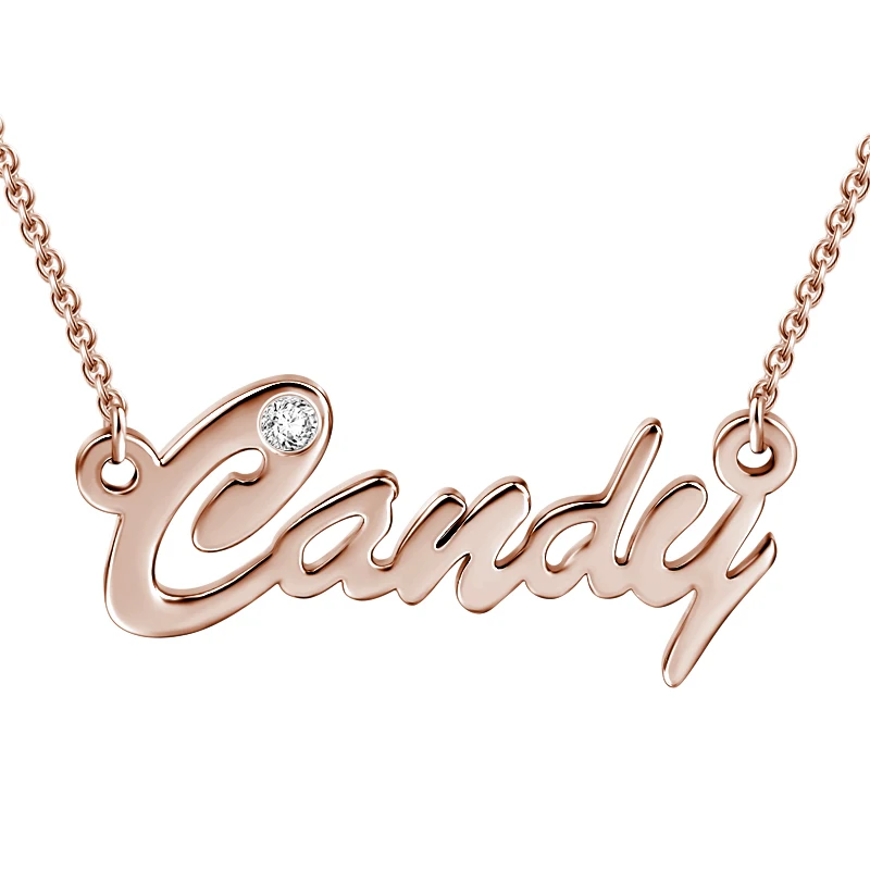

925 Sterling Silver Pendant Necklace Women Custom Made Name Necklace with Cubic Zircon Gift for Girlfriend Lover Daughter
