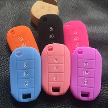 Silicone car key case shell cover for Citroen C4L CACTUS C5 C3 C6 C8 Picasso Xsara for Peugeot 3008 308 RCZ 508 408 2008 KEY