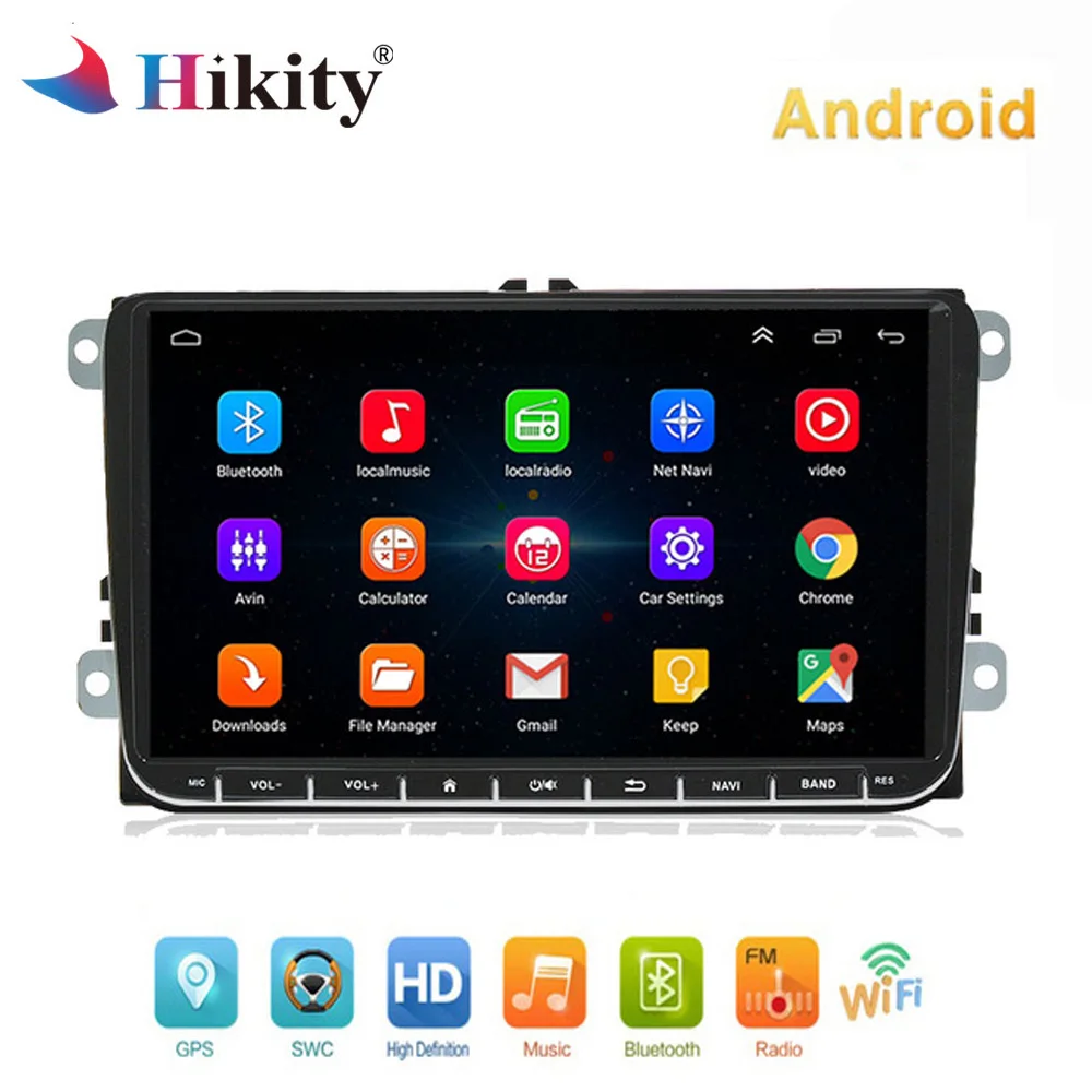 Hikity راديو السيارة الاندورويد 9 \