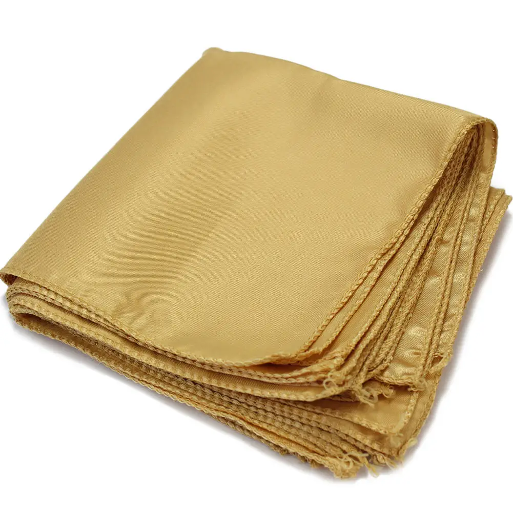 10Pcs Polyester Gold Square Cloth Napkins for Holiday Party Banquet