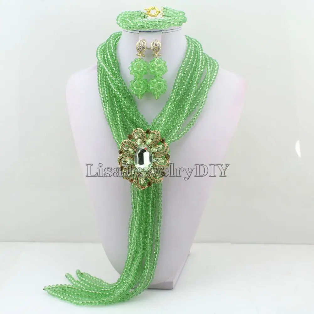 

Amazing! Nigeria Crystal Beads Jewelry Sets African Party beads jewelry sets HD3618