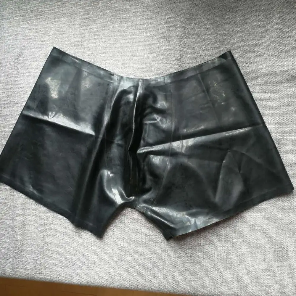 

Latex Men's Short Pants With Back Hole Latex Black Underwear XL Size Only