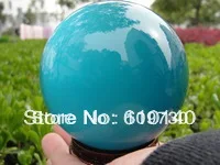 

00390 AAA+++ Hot Sell ASIAN QUARTZ BLUE CAT EYE CRYSTAL BALL SPHERE 80MM + STAND