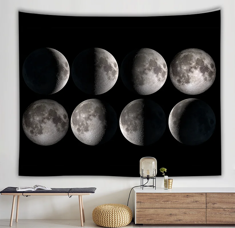 

Decorative tapestry Wall Hanging home decor curtain spread covers cloth blanket art tapestry Beach Towel moon details night view