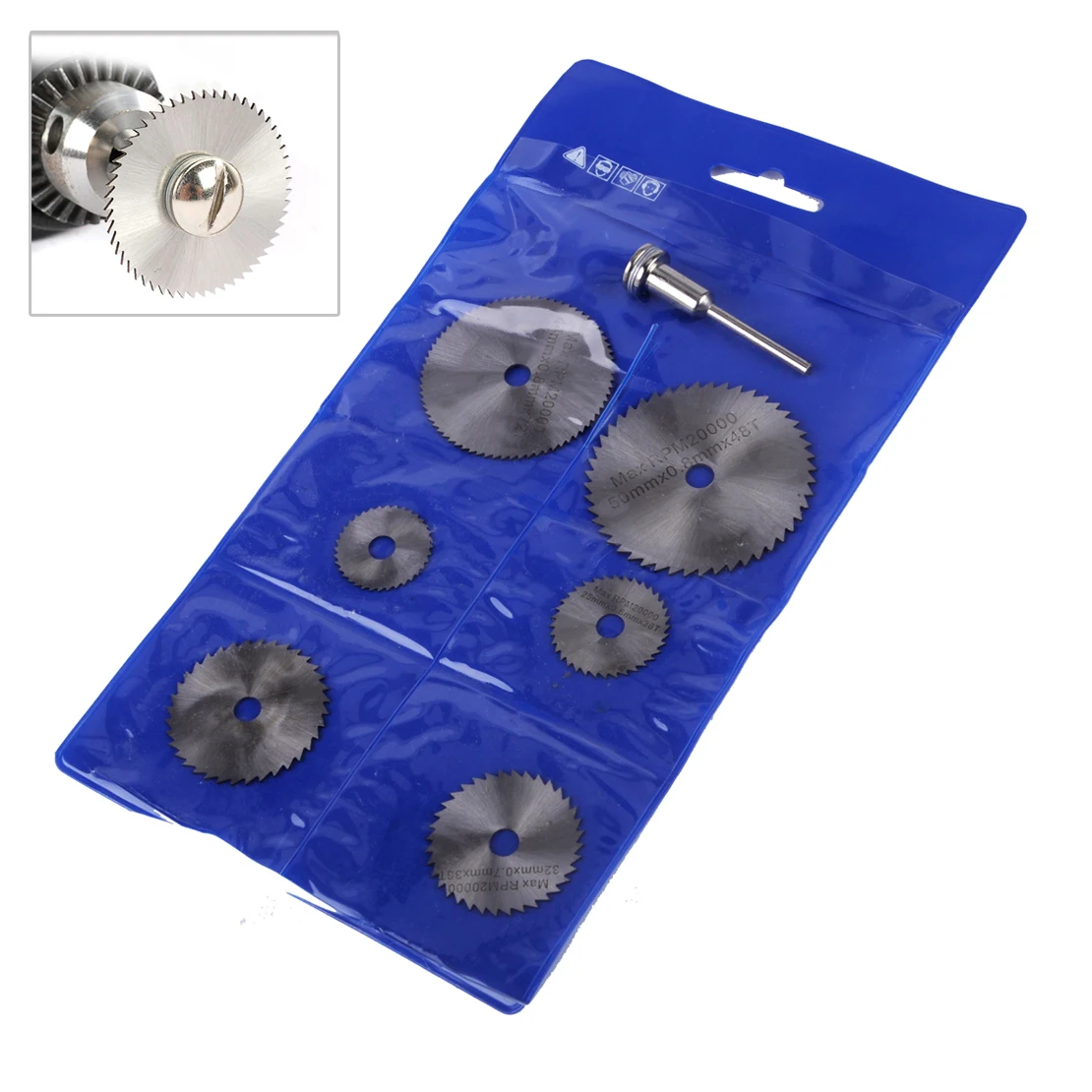 LETAOSK 7pcs HSS Circular Saw Blades Cutting Discs Mandrel Tool Set
