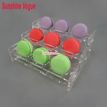 Держатель подставки Maracon 3 трехъярусная акриловая подставка для 9 макаронов Пластиковый Дисплей Чехол для десертного магазина/Витрина/Свадьба/partyware