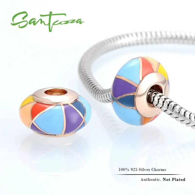 

Silver Enamel Charm Colorful Beads Charm Fit For Bracelet Bangle DIY Making 100% Authentic 925 Sterling Silver Women Jewelry