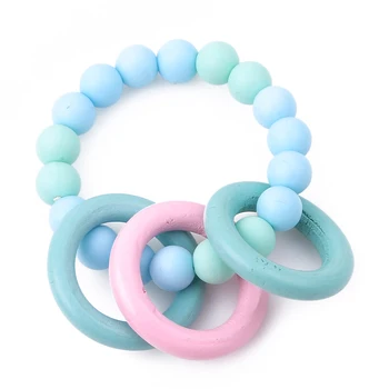 

Crochet Beads Gum Wood Ring Spiral Beads Handmade Organic Natural Wood Beads Wooden Baby Toys Children Wooden Tooth Gum Bracelet