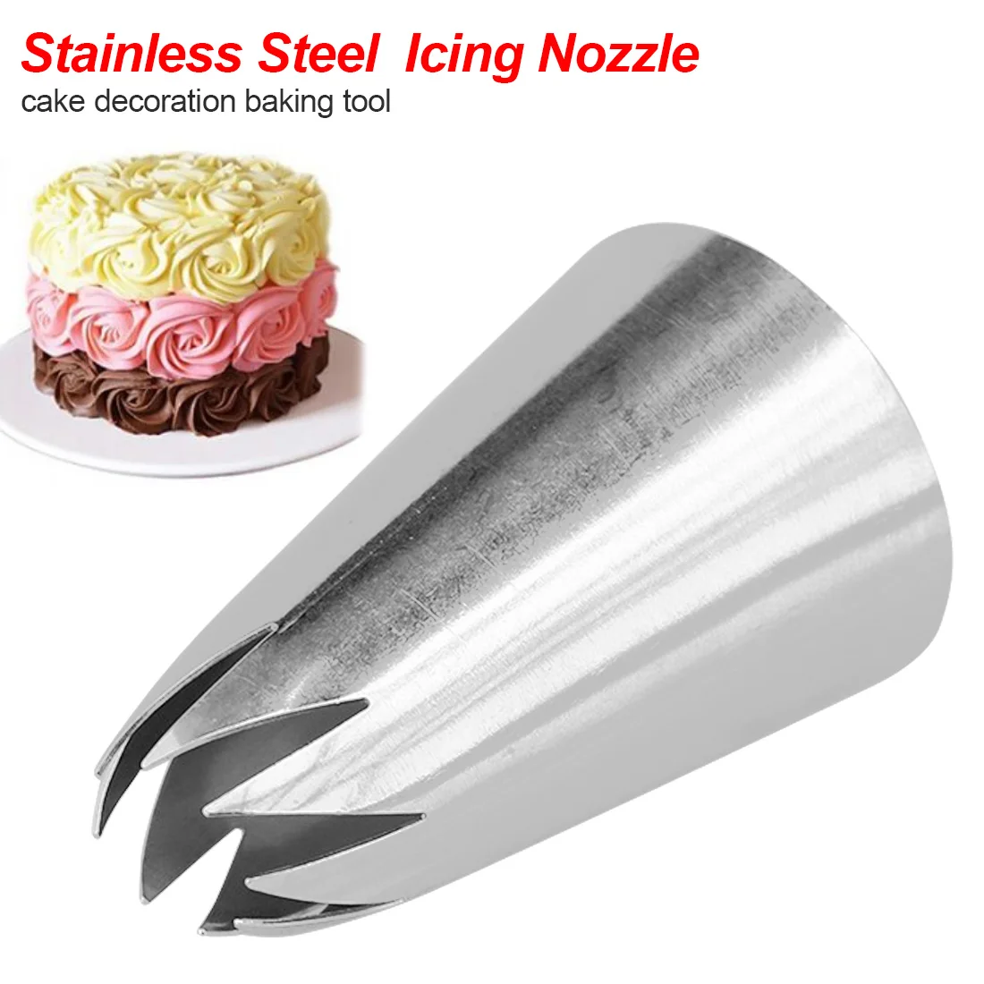 

Large Size Stainless Steel Cake Decorating Tool Icing Piping Nozzle Cake Cream Decoration Head Bakery Pastry Tips