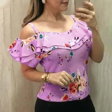 blusas mujer de moda 2019 women's blouse shirt Women Casual Off Shoulder Floral Print Blouse Short Sleeve Loose Top Shirt Tee blusas mujer de moda 2019 women's blouse shirt Women Casual Off Shoulder Floral Print Blouse Short Sleeve Loose Top Shirt Tee