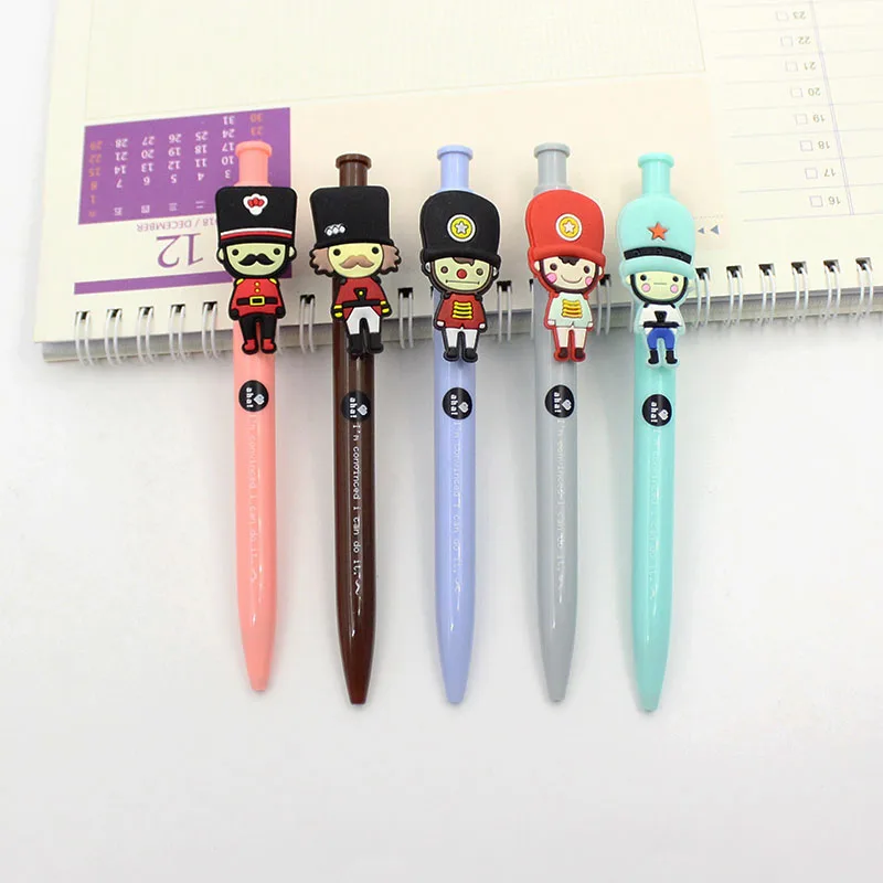 

Creative soldier press type gel pen cute cartoon student water-based pen 5 optional quality office signature pen stationery