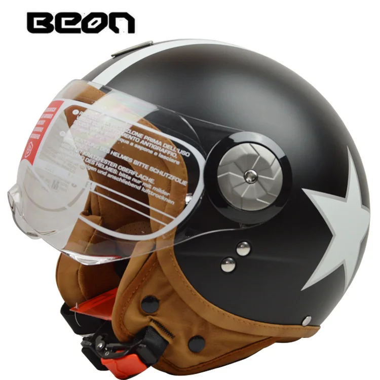 BEON B110 open face 3/4 Vintage Motorcycle helmet Motorbike Casco Capacete Jet Retro helmet scooter helmet ECE Certification BEON B110 open face 3/4 Vintage Motorcycle helmet Motorbike Casco Capacete Jet Retro helmet scooter helmet ECE Certification