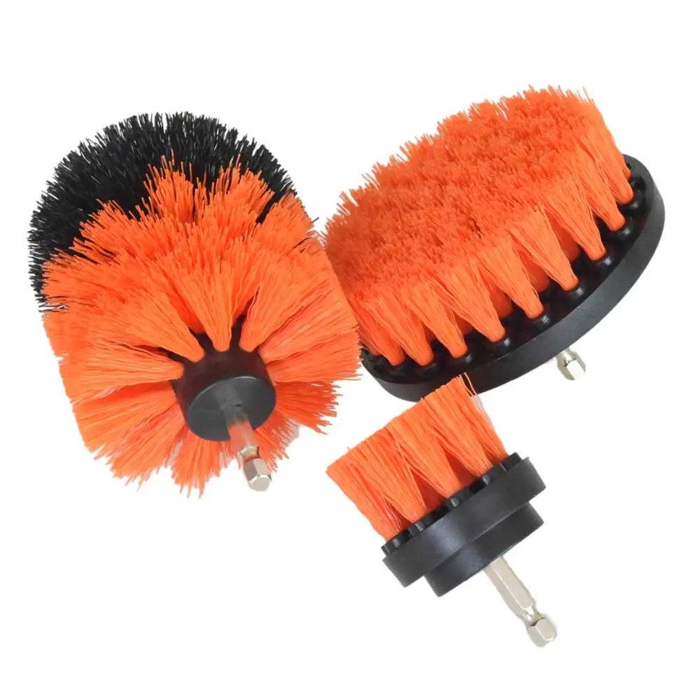 SITAILE 3Pcs Car Tire Electric Drill Brush Car Cleaning Brush for Wheel Hub Detailing Brush Quick Change Shaft Auto Cleaning Kit