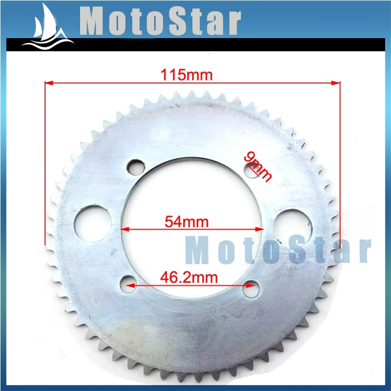 Сталь 54 мм 55 зуб 25 H заднее зубчатое колесо для цепи для 47cc 49cc двигатель китайский карманный велосипед мини ATV Quad 4 Wheeler скутер goped