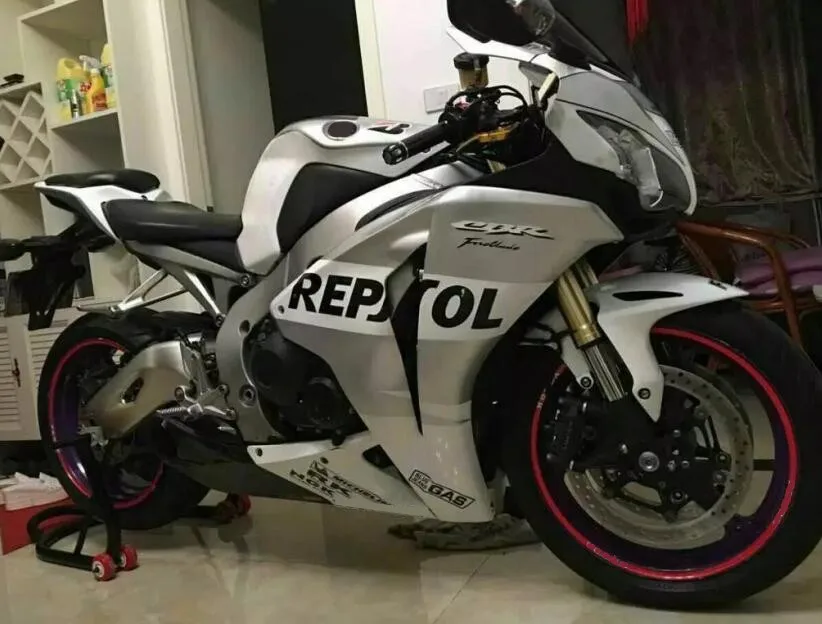 ABS Обтекатели подходит для CBR1000RR CBR1000 CBR 1000 RR 2008 2009 2010 2011 АБС инжекторный Комплект кузова цвета: белый, серебристый