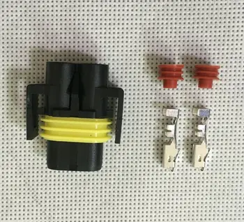 

100PCS Car Female HID Headlight Bulb Socket Connectors+pins+rubber for H8 H9 H11 Lights