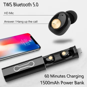 

TWS Bluetooth 5.0 Headset Wireless Earphones Mini Earbuds 3D Stereo Headphones With Charging Case 1500mah 3E11
