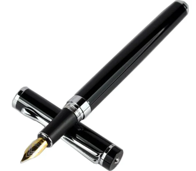 Черно-серебряные перьевые ручки Гелевая Ручка-роллер Baoer 521 Канцелярские Товары для офиса и школы