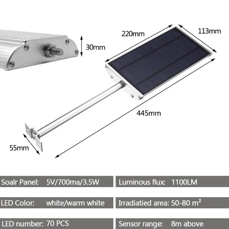 70 светодиодный, водонепроницаемый, алюминиевый сплав, Солнечная лампа, датчик движения, микроволновый радар, уличный светильник с пультом дистанционного управления, уличный садовый светильник