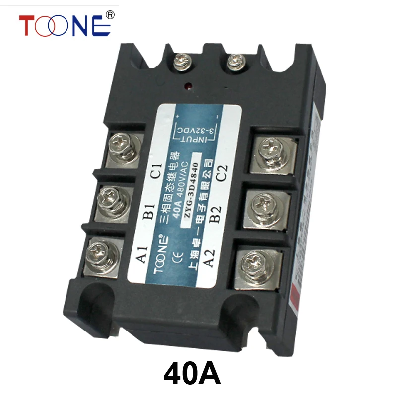 Three phase solid state relay DC to AC SSR 3P 40 DA 40A SSR relay input