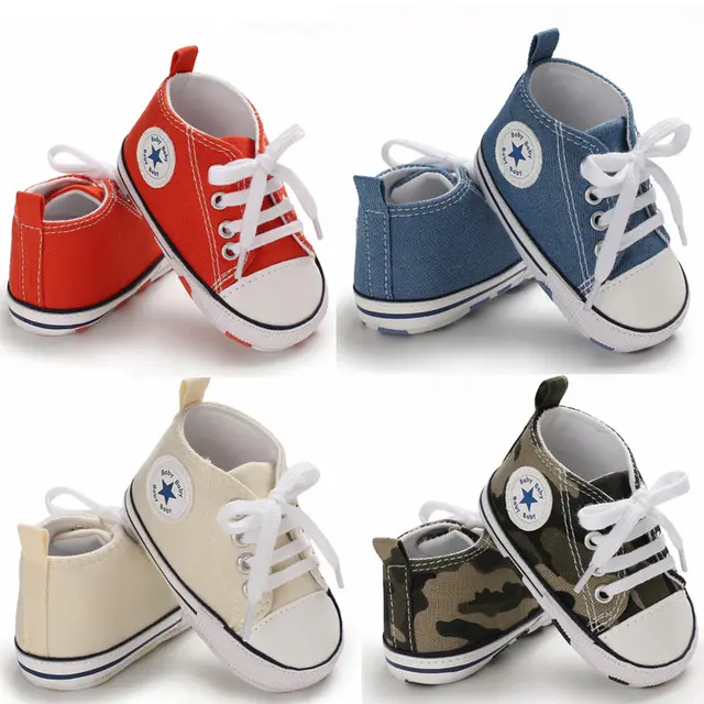 US $1.81 10 color Classic New Canvas Baby Sports Sneakers Infant Toddler Soft Anti-slip Baby Shoes Newborn B