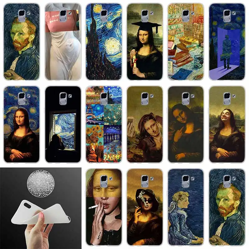 

Phone case Cover Great art aesthetic van Gogh Mona Lisa FOR Samsung Galaxy J6 J4 J8 J7 2018 Plus J3 J5 J7 Prime Pro 2017 2016