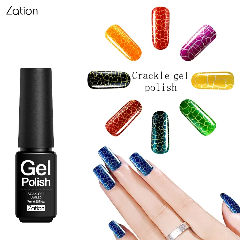 Buy Zation Crack Nail Gel Polish Manicure Colorful Top